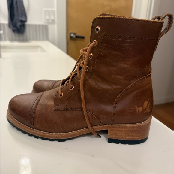 Patina—Brown Lace-Up Leather Boots - Picture 2 of 7